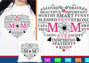 Mothers Day SVG Quote Typography T shirt Design Graphic Vector