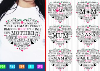 Mothers Day SVG Bundle, Funny Mother’s Sublimation Bundle, Mothers Day Inspirational Quotes Typography T shirt Design Bundle