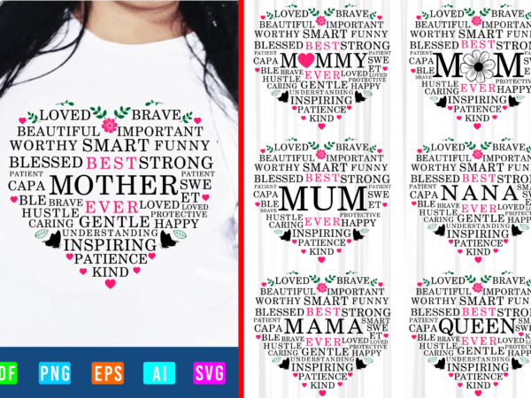 Mothers day svg bundle, funny mother’s sublimation bundle, mothers day inspirational quotes typography t shirt design bundle