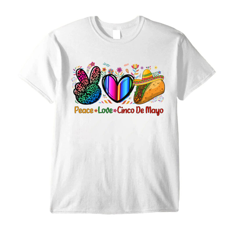 Peace Love Cinco De Mayo Shirt, Tacos Shirt, Mexican Party Shirt, Fiesta Shirt, Cinco De Mayo Shirt, Gift For Women, Margarita Tee PC