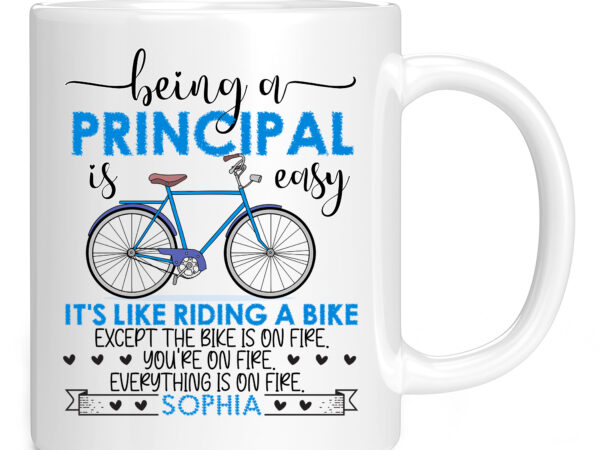 Personalized being a principal is easy ceramic coffee mug – gift for administrator – funny principal gift pc t shirt illustration