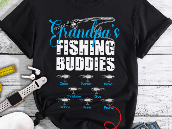 Personalized grandpa fishing shirt, dad fishing, gift for grandpa with grandkids name, fathers day, birthday fishing lover t shirt illustration