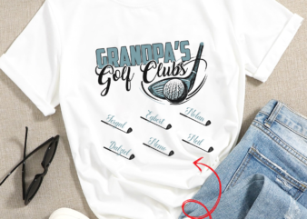 Personalized Grandpa Golf Club shirt with grandkids names – golf gifts for dad grandpa birthday gift for grandpa shirt, golfing dad t shirt illustration