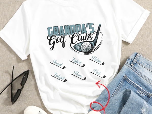Personalized grandpa golf club shirt with grandkids names – golf gifts for dad grandpa birthday gift for grandpa shirt, golfing dad t shirt illustration