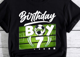Personalized Kids Soccer Birthday Party – 7 Year Old Boy – 7th Birthday T-Shirt PC