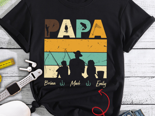 Personalized papa gift, father_s day gift from grandkids, grandpa daddy dad png, fishing dad gift digital png file mnd7 t shirt illustration