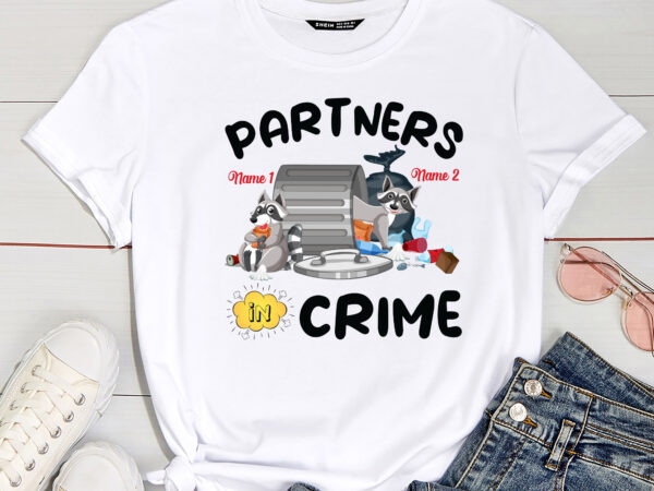 Personalized partners in crime raccoon coffee mug pc t shirt illustration