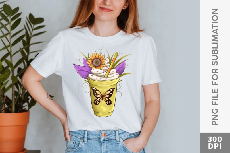 Summer Wildflowers Coffee Ice Cup Sublimation Bundle, UNIVERSTOCK