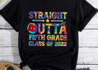 RD 2023 graduation TieDye Straight Outta 5th Fifth Grade T-Shirt