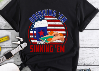 RD American Flag Drinking ‘Em and Sinking ‘Em Vintage T-Shirt – Funny Cornhole Shirt
