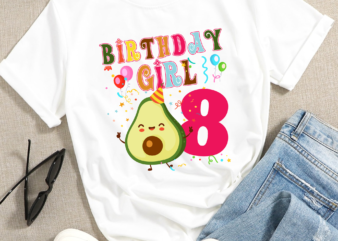 RD Avocados 8th Birthday Girl 8 Years Old Avocados Theme B-day T-Shirt