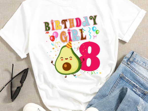 Rd avocados 8th birthday girl 8 years old avocados theme b-day t-shirt
