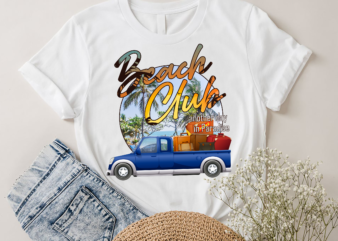 RD Beach Club PNG, Cute Fun Retro Beach Design for Men, Women, Kids, Another Day in Paradise, Retro Round Sublimation with Old Truck, Surfing