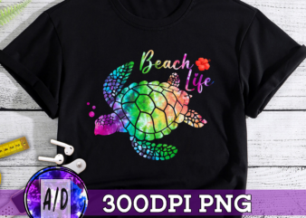 RD Beach Life Turtle DIGITAL DOWNLOAD sublimation design PNG file 300 dpi for shirts mugs transfers aprons tumblers tie dye art pattern summer