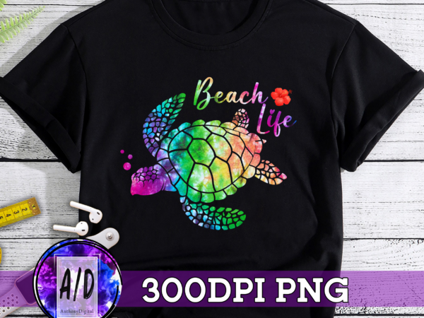 Rd beach life turtle digital download sublimation design png file 300 dpi for shirts mugs transfers aprons tumblers tie dye art pattern summer