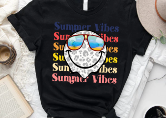 RD Beach Vibes Smiley Face Png Sublimation Design Hippie Leopard Happy Face Tshirt Design Summer Aviator SunGlasses Palm Digital Download 1