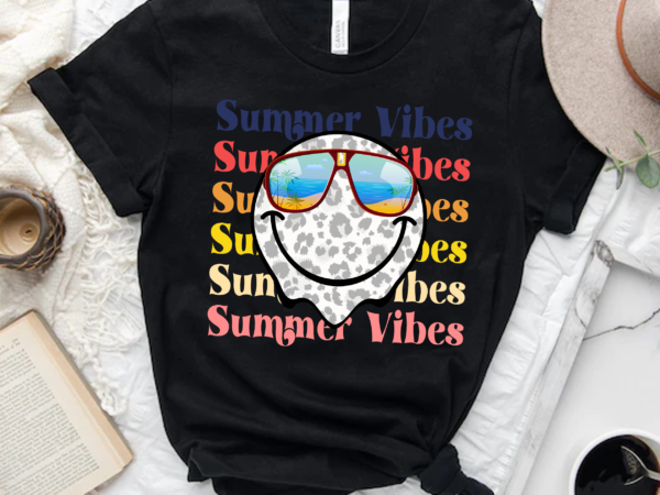 Rd beach vibes smiley face png sublimation design hippie leopard happy face tshirt design summer aviator sunglasses palm digital download 1