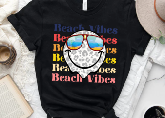 RD Beach Vibes Smiley Face Png Sublimation Design Hippie Leopard Happy Face Tshirt Design Summer Aviator SunGlasses Palm Digital Download