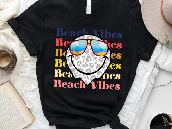 Rd beach vibes smiley face png sublimation design hippie leopard happy face tshirt design summer aviator sunglasses palm digital download