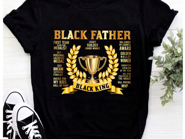 Rd black fathers day gifts for dad black father black king african american dad t-shirt