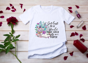 RD Book lover Png, sublimation, book nerd, get lost in a world, books, commercial use, fictional, characters1 t shirt design online