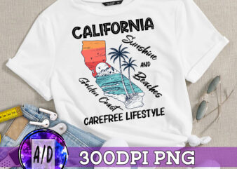 Summer T-shirt Clipart PNG Images, California Beach Summer T Shirt