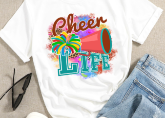 RD Cheer Life,Sublimation,Digital Download,Neon,Animal Print,Cheer,PNG,T-Shirt Design,Tie Dye, Digital Design,Cheer is Life, PomPom,Megaphone