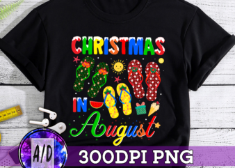 RD Christmas In August Flip Flops Family Summer Vacation 2022 T-Shirt