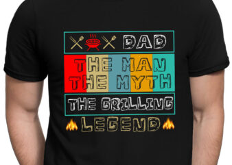 RD Dad The Man The Myth The Grilling Legend Vintage Retro T-Shirt – Grilling BBW Dad Gift