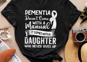RD Dementia Awareness Shirt, Dementia Doesn_t Come With A Manual, Dementia Warrior Support, Dementia Vintage Retro Ribbon Gift Olive