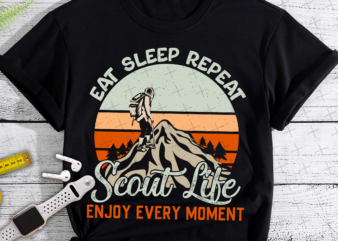 RD Eat Sleep Scout Repeat Vintage Scouting Scout Life Camping T-Shirt
