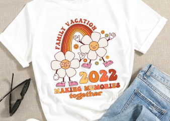 RD Family Vacation 2022 Making Memories Together Retro Rainbow T-Shirt