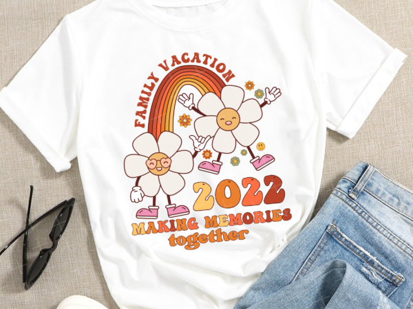 Rd family vacation 2022 making memories together retro rainbow t-shirt