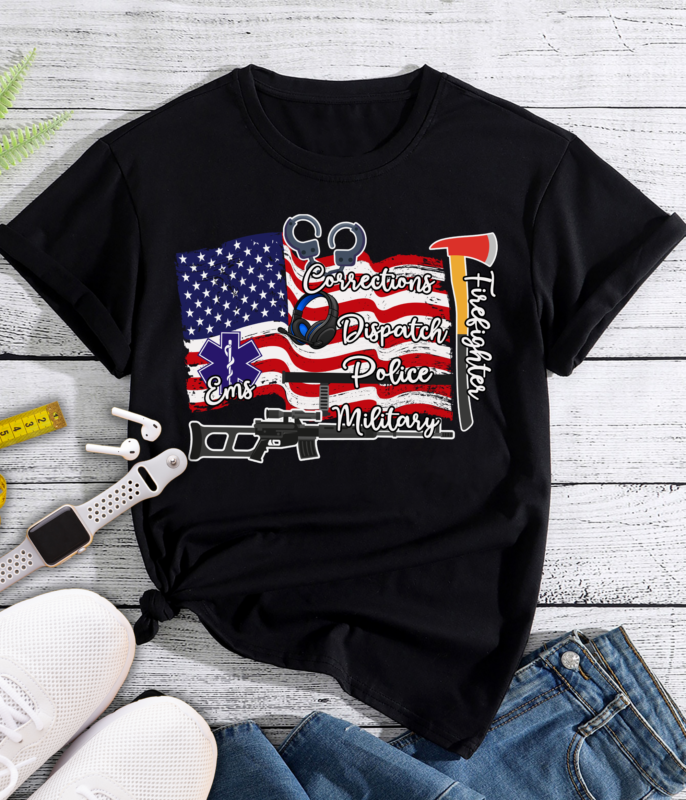 RD First Responders Hero Flag T-Shirt, Tank Top, EMT Nurse Firefighter Police Corrections Dispatch Military Thin Line, T shirt