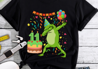 RD Funny Dab Frog 11th Birthday Eleven 11 Years Old Bday Kids T-Shirt