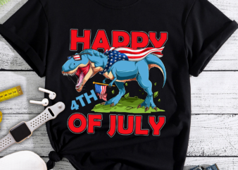 RD Happy 4th Of July American Flag T Rex t shirt design online
