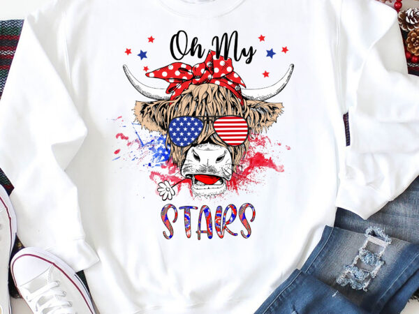 Rd highland cow, 4th of july, digital download png jpeg t shirt design online