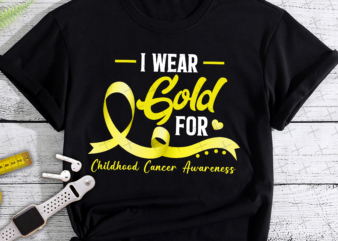 RD I Wear Gold For Childhood Cancer Awareness t shirt design online