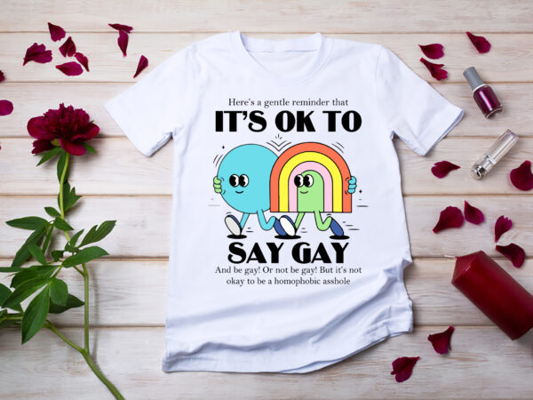 Rd its ok to say gay florida lgbt gay pride protect trans kids t-shirt