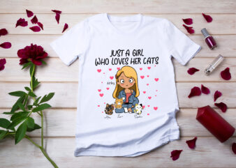 RD Just A Girl Who Loves Her Cat Personalized Shirt t shirt design online