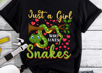 RD Just a Girl Who Loves Snakes T-Shirt, Funny Snake Shirts, Cute Snake Tee, Snake Lover Gift TShirt, Birthday, Girls Snake Shirt, Kids,