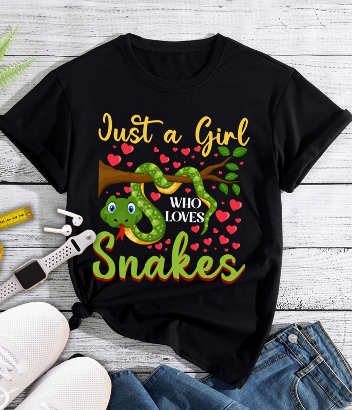 RD Just a Girl Who Loves Snakes T-Shirt, Funny Snake Shirts, Cute Snake Tee, Snake Lover Gift TShirt, Birthday, Girls Snake Shirt, Kids,
