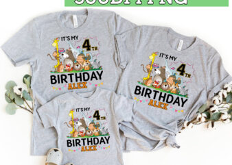 RD Kids It_s My 4th Birthday Zoo Jungle Safari 4 Years Old Animals T-Shirt