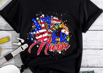 RD Leopard Sunflower ER Nurse American Flag Funny 4th Of July T-Shirt