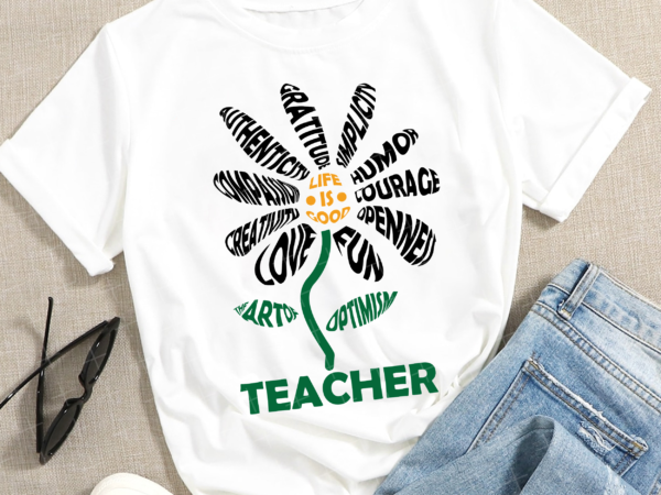 Rd life is good teacher daisy t-shirt teach school sunflower t-shirt-01