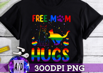 RD (ME) Free Mom Hugs LGBT Cat Gay Pride Rainbow Tank Top