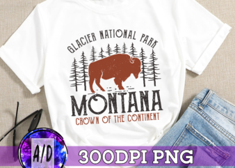 RD (ME) Glacier National Park Montana Moose Hiking Camping Souvenir T-Shirt-1