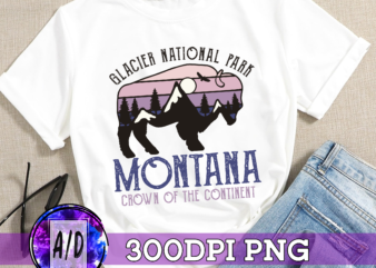 RD (ME) Glacier National Park Montana Moose Hiking Camping Souvenir T-Shirt