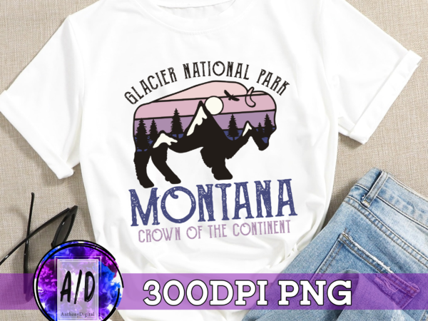 Rd (me) glacier national park montana moose hiking camping souvenir t-shirt