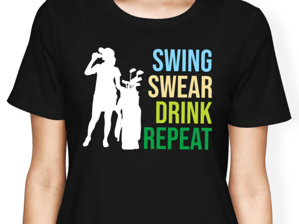 Rd (me) golfer swing swear drink repeat love golf golfing tank top t shirt design online